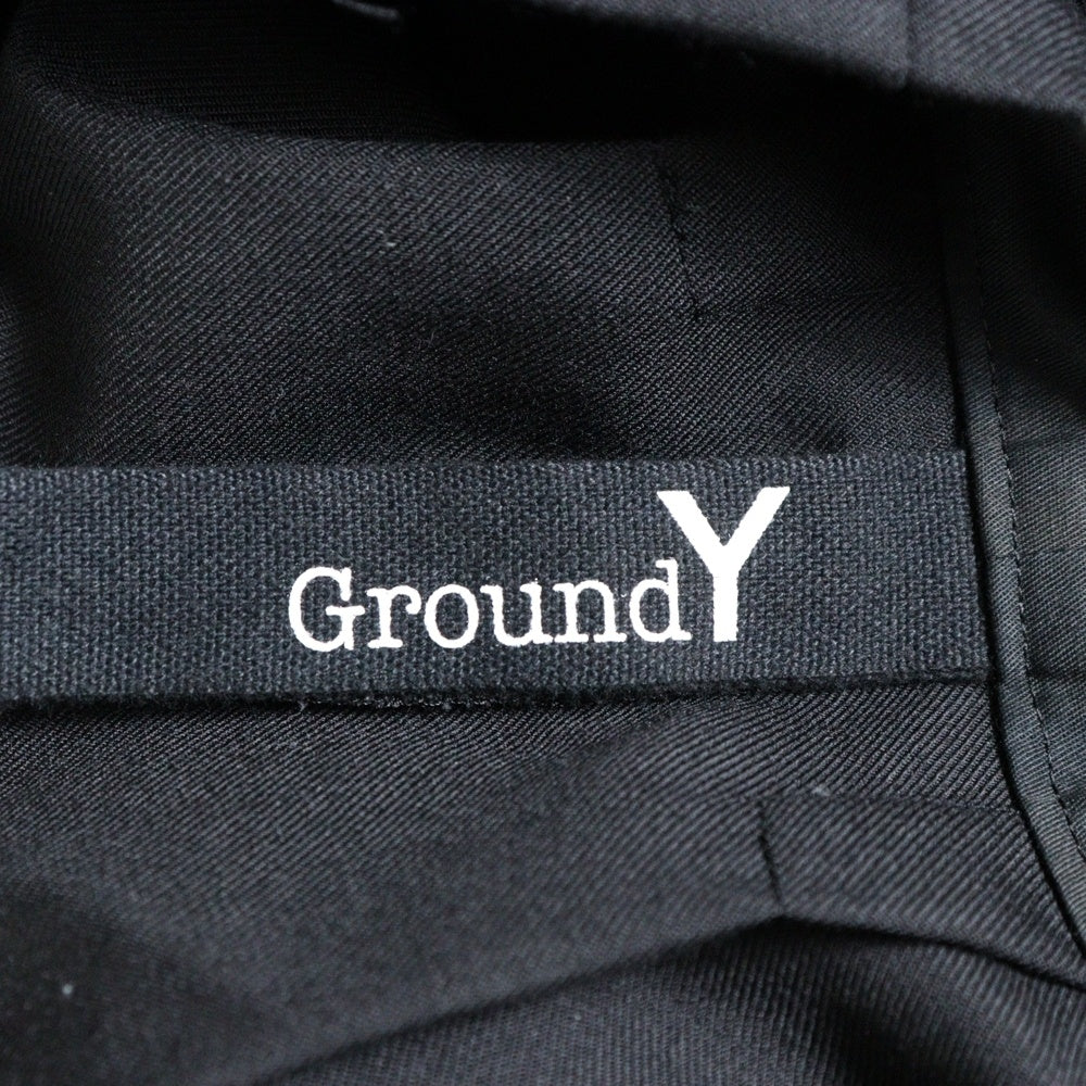 Ground Y(グラウンドワイ) POLYESTER GABARDINE ポリエステルギャバジン サルエルパンツ ブラック GA-P04-100