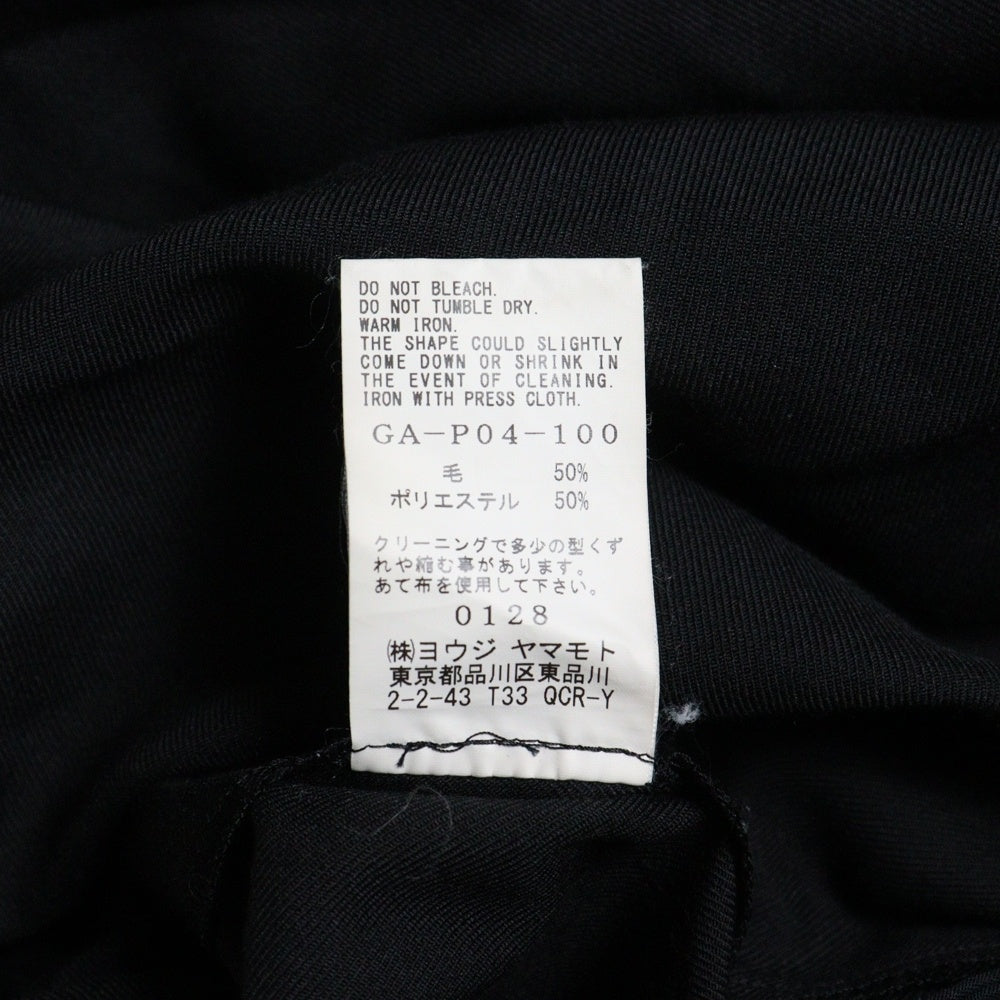 Ground Y(グラウンドワイ) POLYESTER GABARDINE ポリエステルギャバジン サルエルパンツ ブラック GA-P04-100