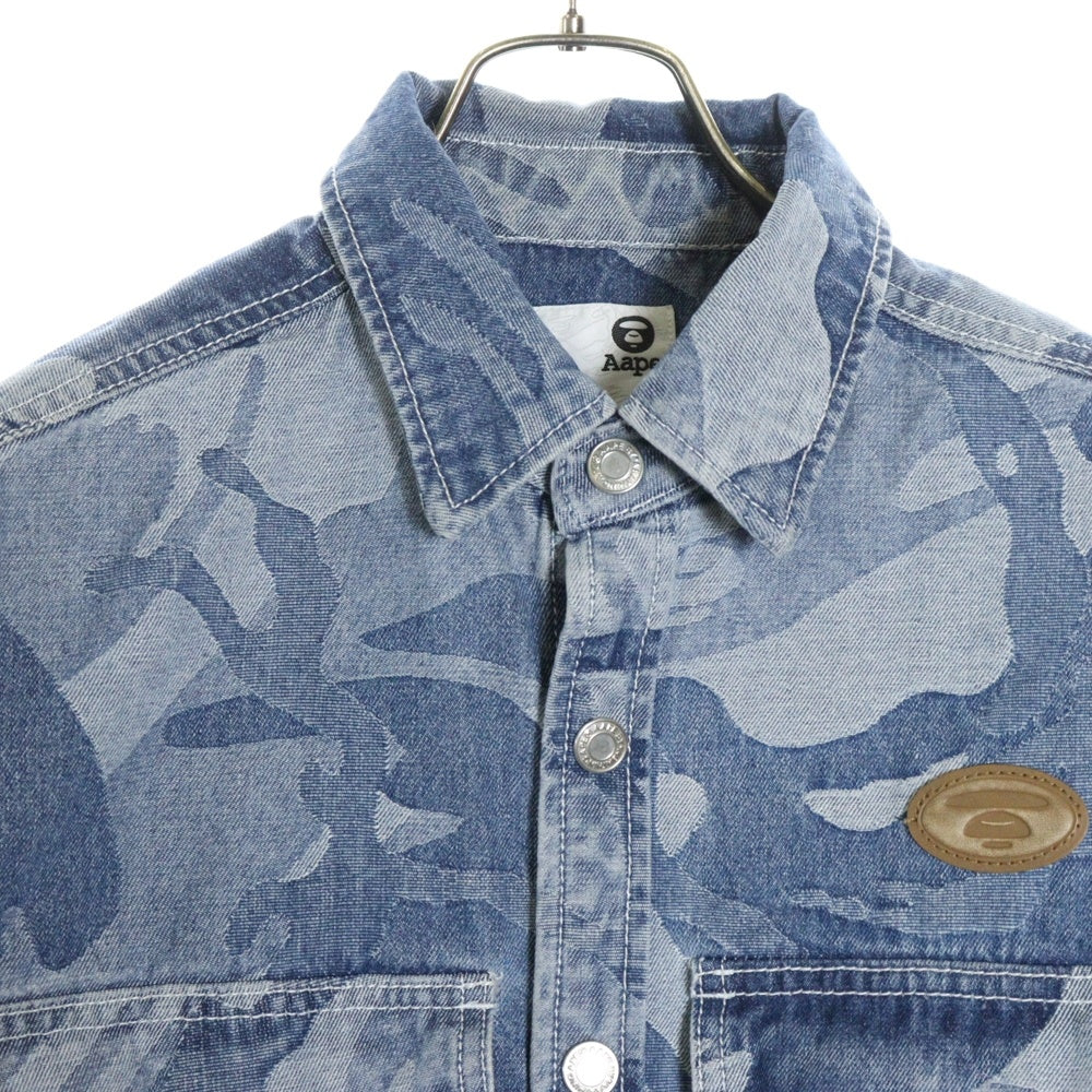 A BATHING APE(アベイシングエイプ) デニムプリント 総柄 デニムジャケット CA41797 インディゴ