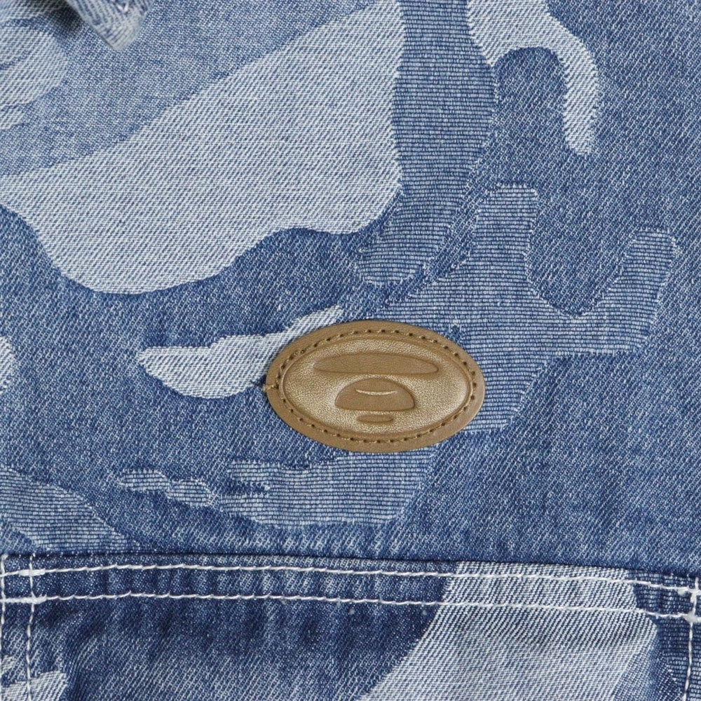 A BATHING APE(アベイシングエイプ) デニムプリント 総柄 デニムジャケット CA41797 インディゴ