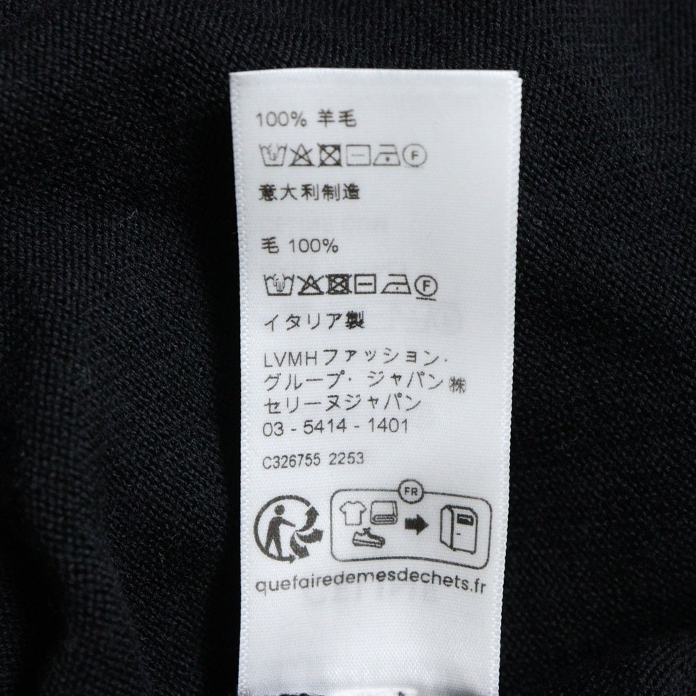 CELINE(セリーヌ) ロゴ刺繍 Vネック ニットカーディガン ブラック 2AG26322U.38NO