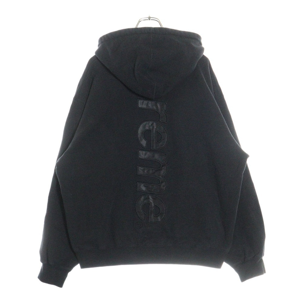 SUPREME(シュプリーム) 23AW Satin Applique Hooded Sweatshirt サテン アップリケ スウェット プルオーバーパーカー ブラック