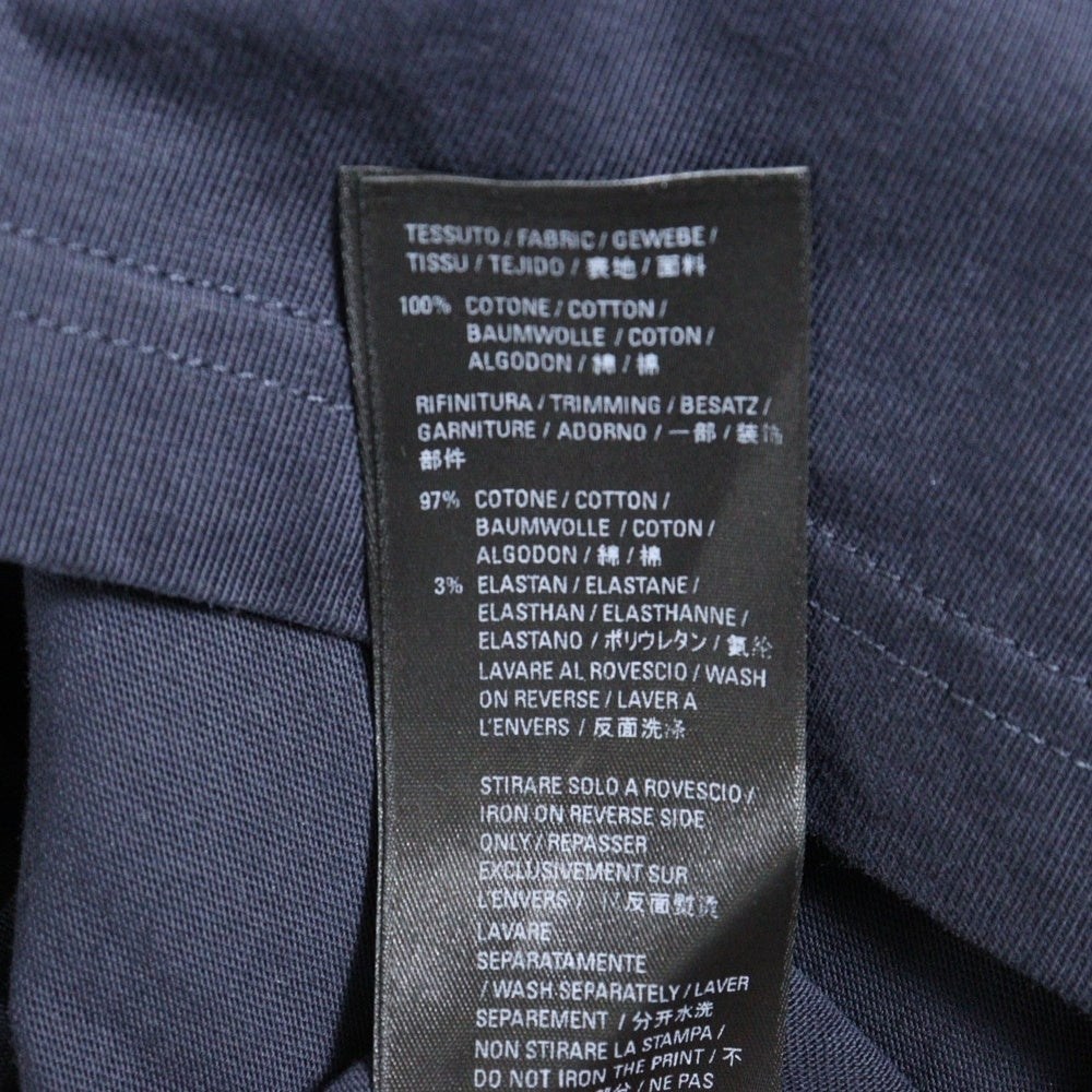 BALENCIAGA(バレンシアガ) カレッジロゴ フロントプリント 半袖クルーネックTシャツカットソー ネイビー 670943