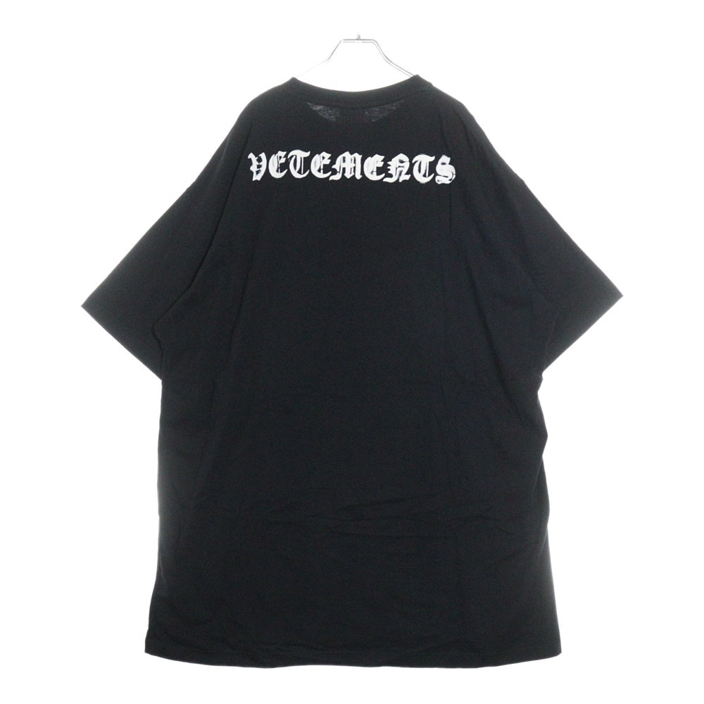 VETEMENTS(ヴェトモン) 21SS ANARCHY GOTHIC LOGO T SHIRT アナーキー ゴシックロゴ クルーネック半袖カットソー ブラック UE51TR6408