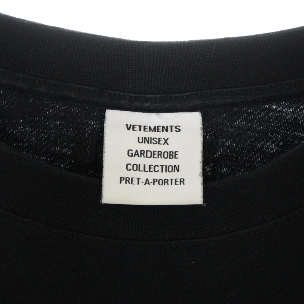 VETEMENTS(ヴェトモン) 21SS ANARCHY GOTHIC LOGO T SHIRT アナーキー ゴシックロゴ クルーネック半袖カットソー ブラック UE51TR6408