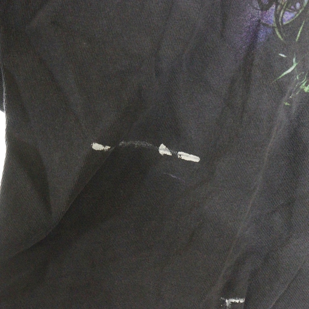 SAINT MICHAEL(セントマイケル) 25SS ヴィンテージ加工 ジョーカープリント クルーネック半袖カットソー SH-HR8-0000-C53 ブラック
