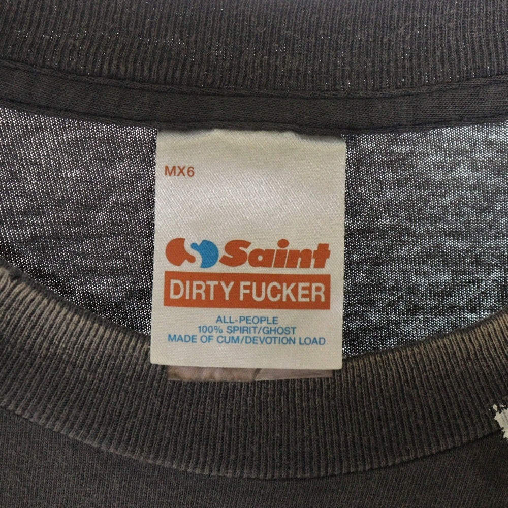 SAINT MICHAEL(セントマイケル) 25SS ヴィンテージ加工 ジョーカープリント クルーネック半袖カットソー SH-HR8-0000-C53 ブラック