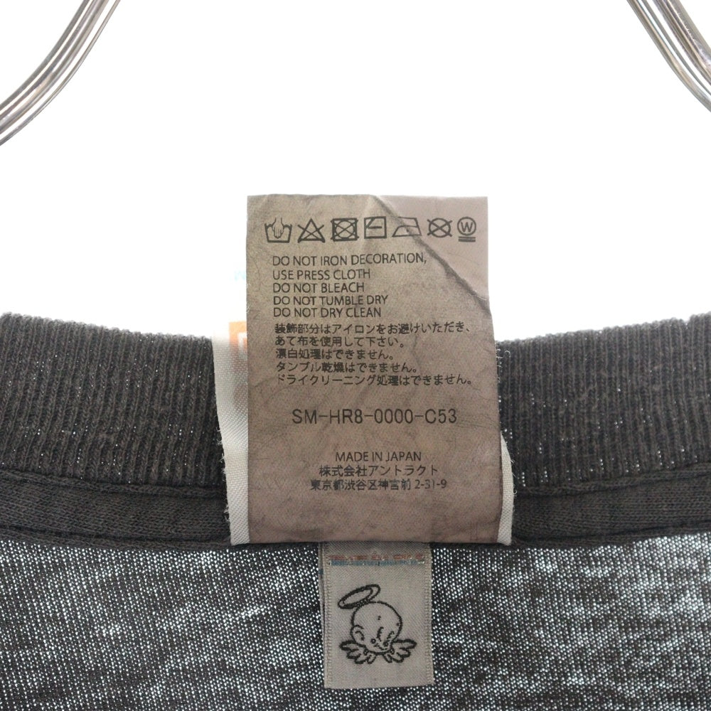 SAINT MICHAEL(セントマイケル) 25SS ヴィンテージ加工 ジョーカープリント クルーネック半袖カットソー SH-HR8-0000-C53 ブラック