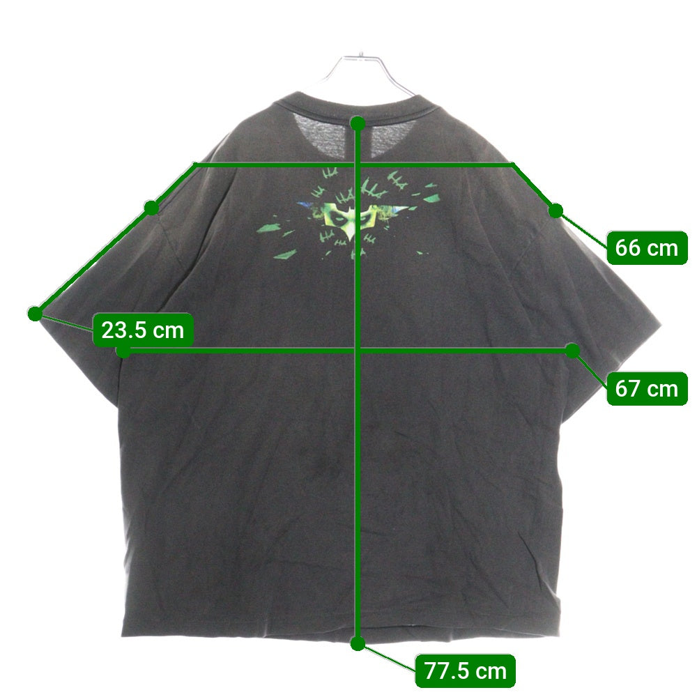 SAINT MICHAEL(セントマイケル) 25SS ヴィンテージ加工 ジョーカープリント クルーネック半袖カットソー SH-HR8-0000-C53 ブラック