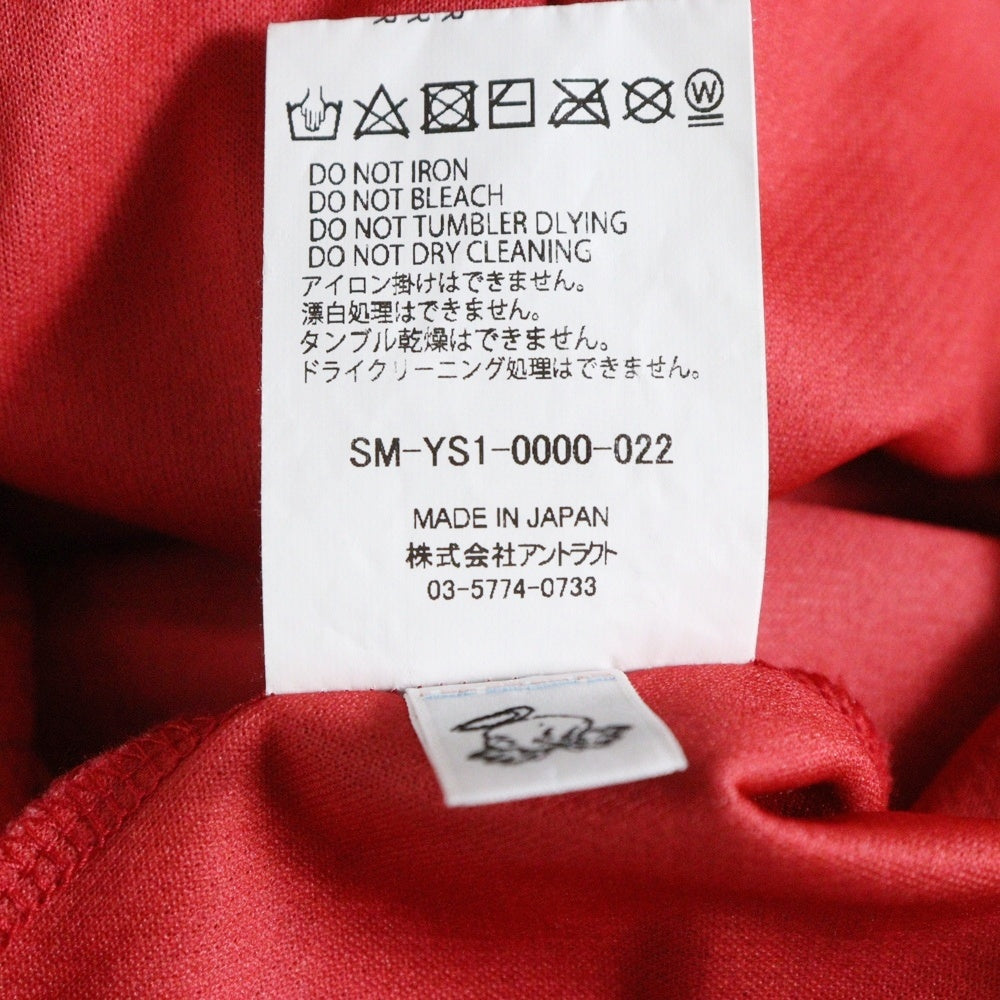 SAINT MICHAEL(セントマイケル) 24AW SOCCER L/S SHIRT FAITH ロゴ刺繍 サッカーシャツ 長袖ポロシャツ レッド SM-YS1-0000-022