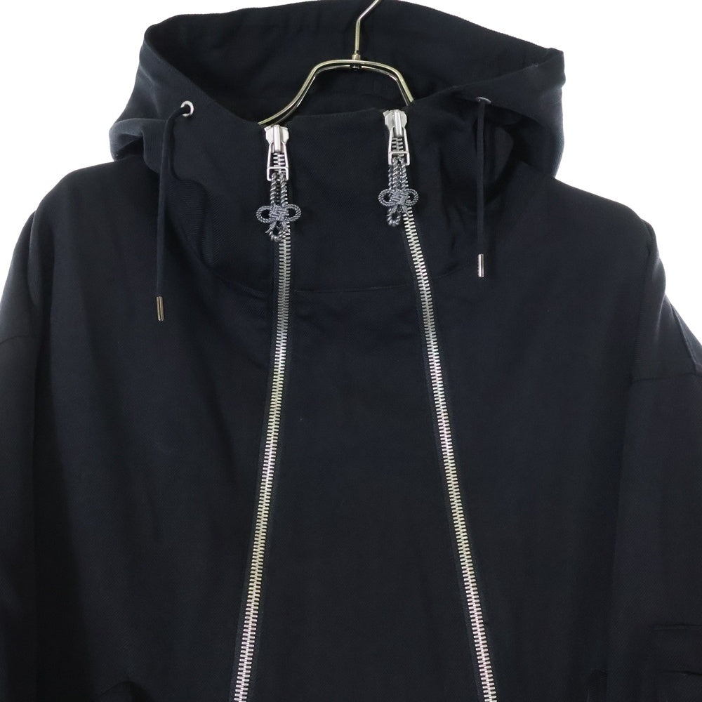 LES SIX(レシス) 23AW DOUBLE ZIP UP WOOL GABADINE MODS COAT ダブルジップ モッズコート huit-5-DZWGMC ブラック