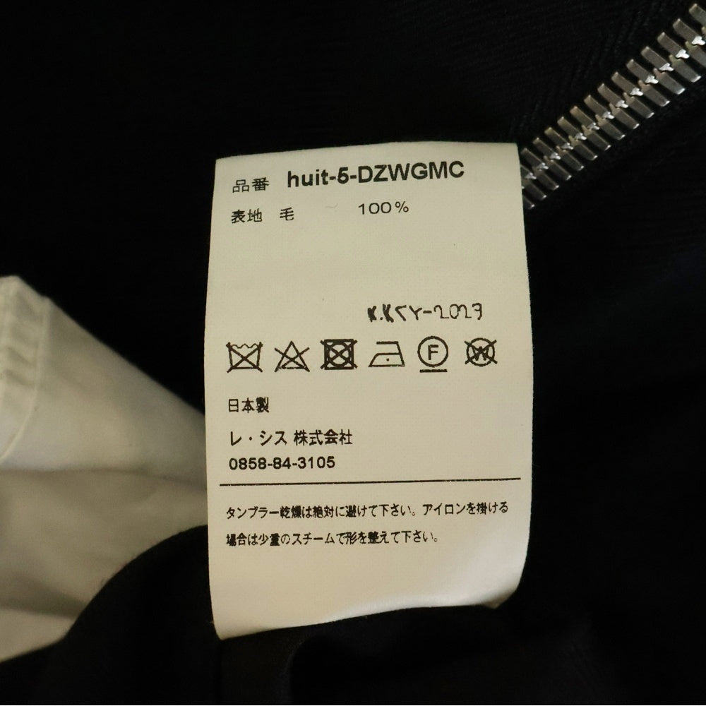 LES SIX(レシス) 23AW DOUBLE ZIP UP WOOL GABADINE MODS COAT ダブルジップ モッズコート huit-5-DZWGMC ブラック