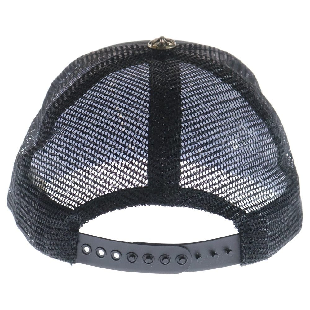 CHROME HEARTS(クロムハーツ) TRUCKER CAP トラッカーキャップ CH刺繍パッチクロスボール付メッシュ帽子 ブラック