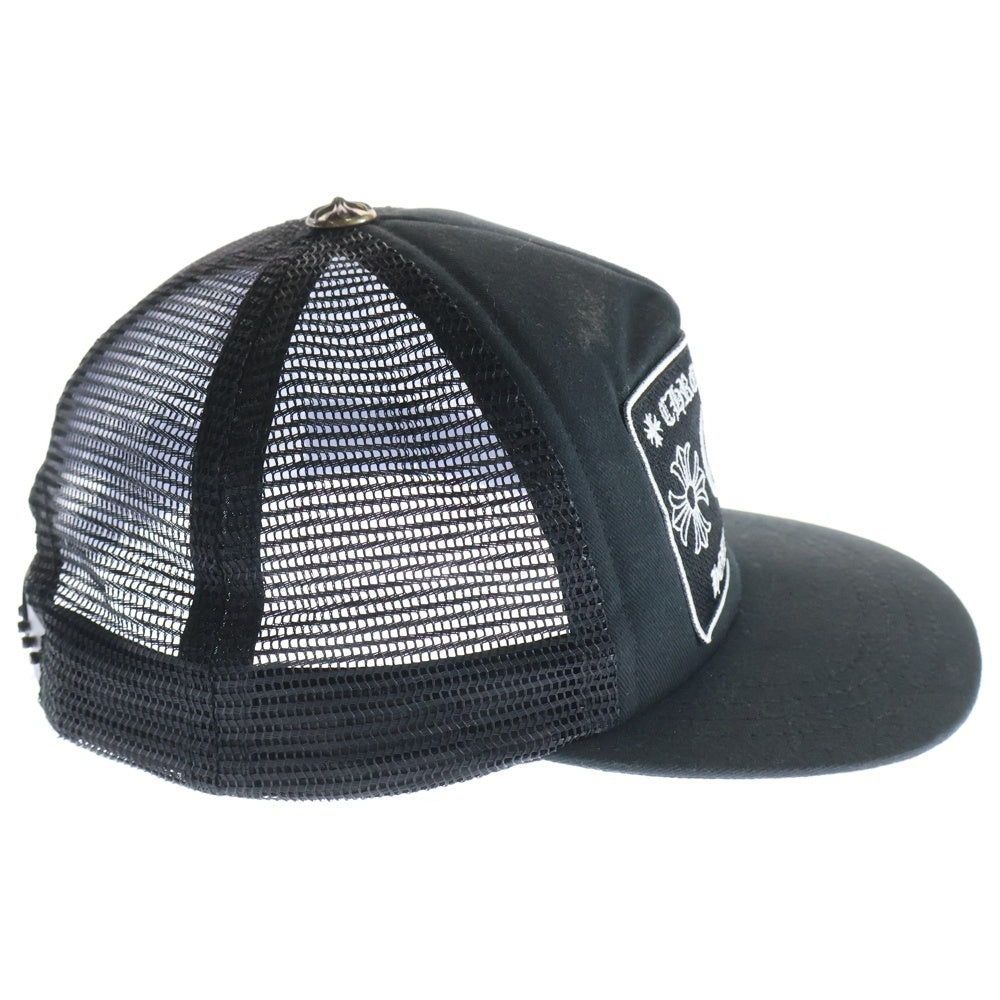 CHROME HEARTS(クロムハーツ) TRUCKER CAP トラッカーキャップ CH刺繍パッチクロスボール付メッシュ帽子 ブラック