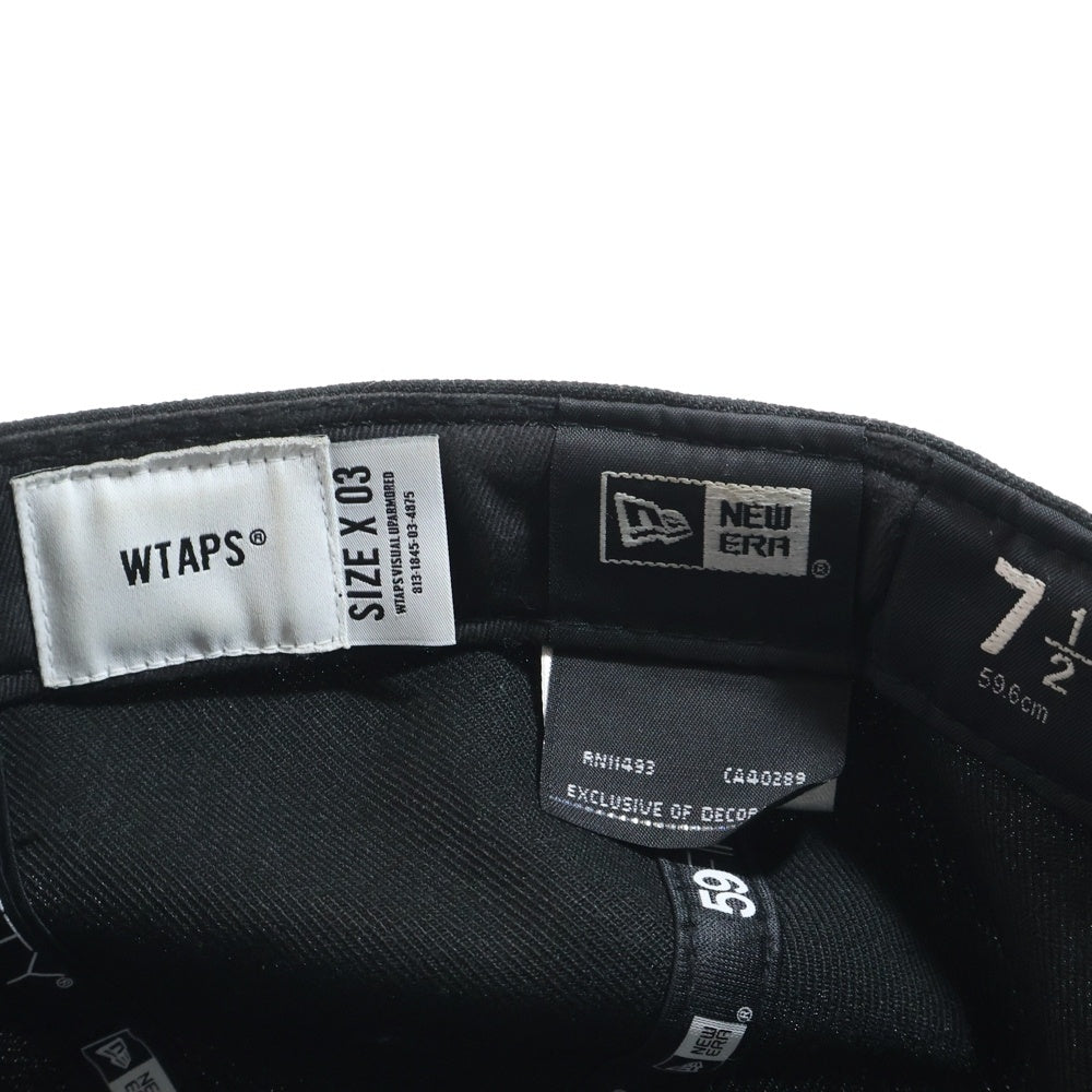 WTAPS(ダブルタップス) 22AW ×NEW ERA 59FIFTY ロゴ刺繍 キャップ 帽子 22NENED-HT01 ブラック
