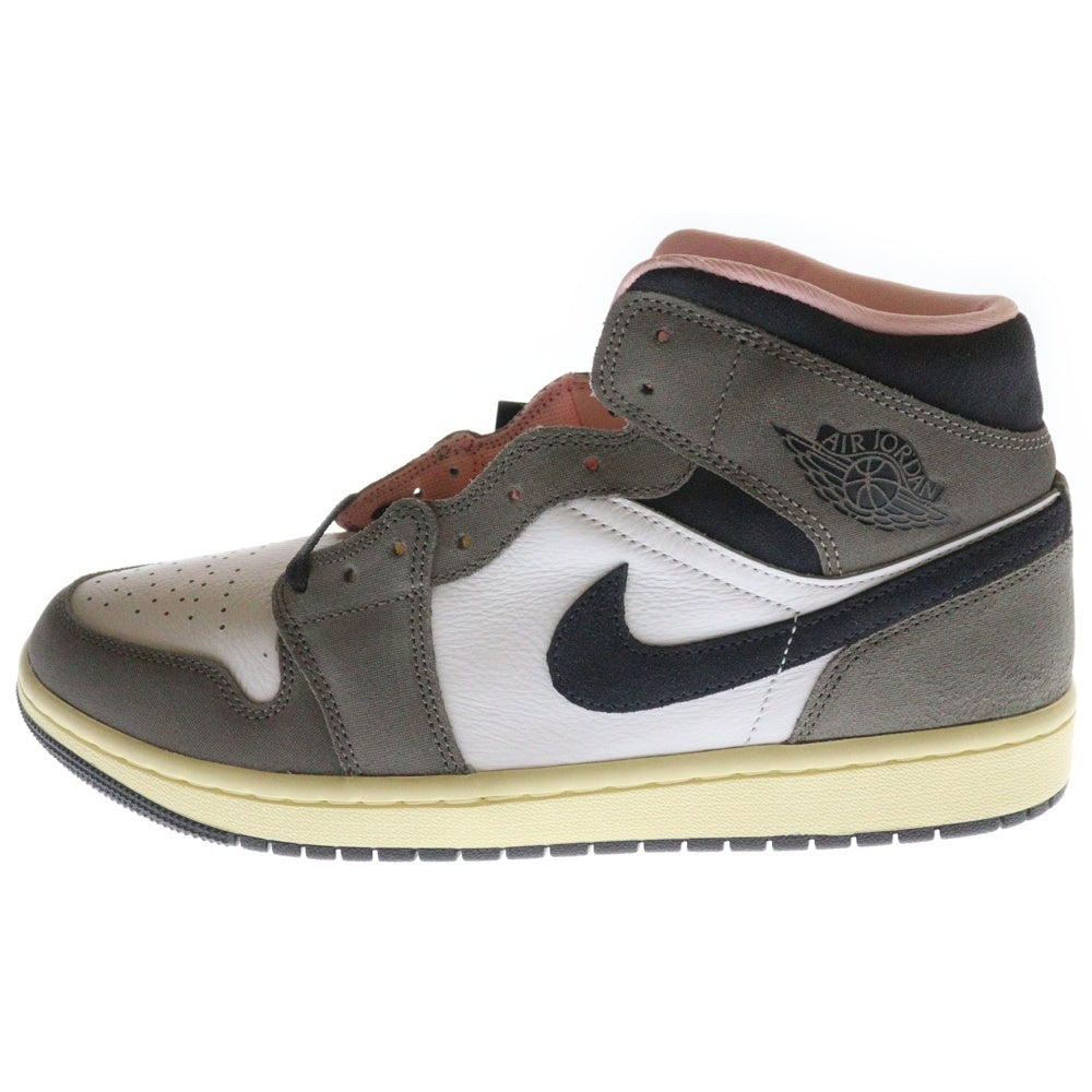 NIKE(ナイキ) Air Jordan 1 Mid Cave Stone エアジョーダン1 ミッドカットスニーカー ケイブストーン HQ2011-100 グレー/ホワイト US9.5