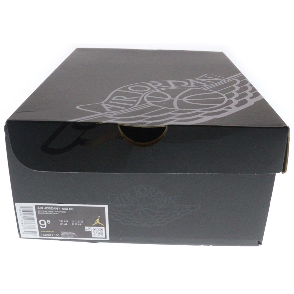 NIKE(ナイキ) Air Jordan 1 Mid Cave Stone エアジョーダン1 ミッドカットスニーカー ケイブストーン HQ2011-100 グレー/ホワイト US9.5