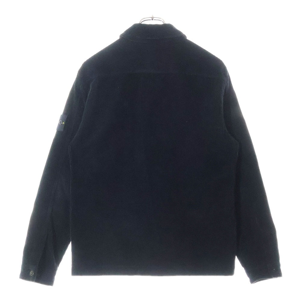 STONE ISLAND(ストーンアイランド) 24AW Logo Patch Corduroy Overshirt ジップアップ コーデュロイジャケット ブラック 811511604