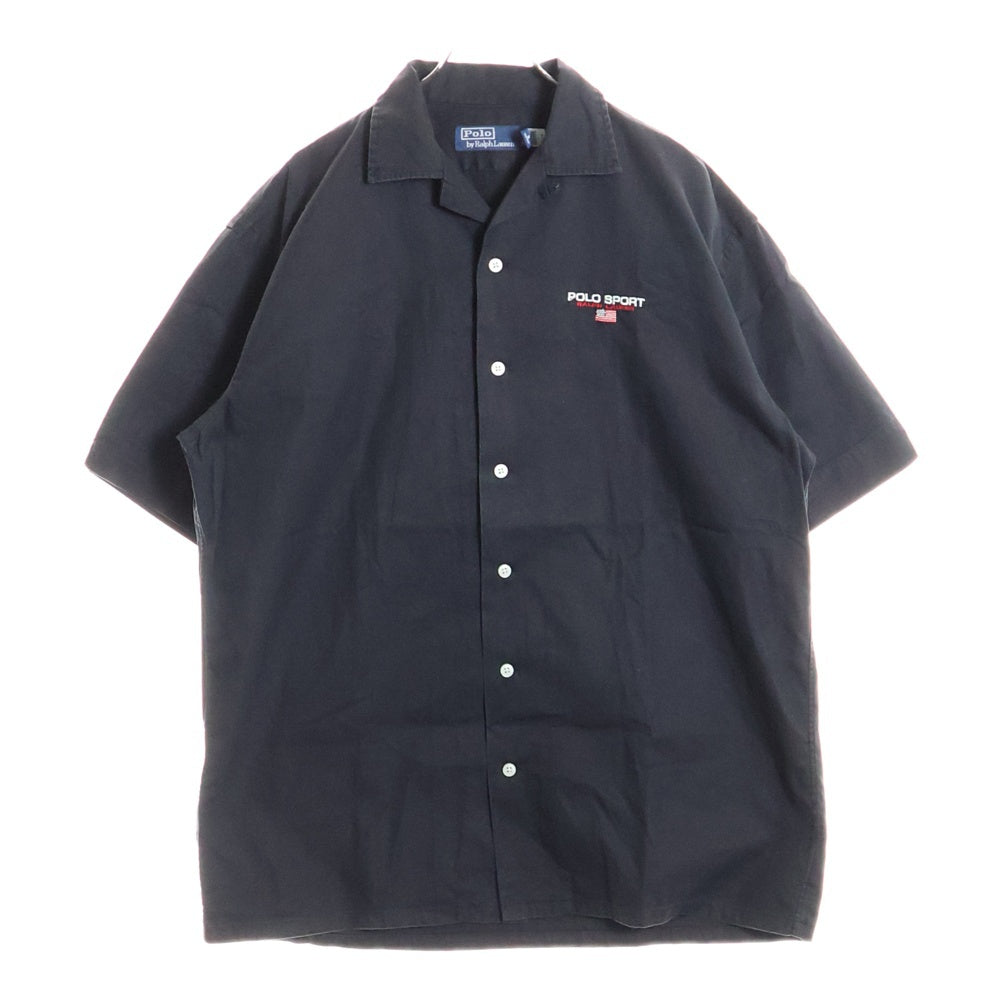 POLO SPORT RALPH LAUREN(ポロスポーツラルフローレン) ロゴ刺繍 半袖ボタンシャツ ネイビー