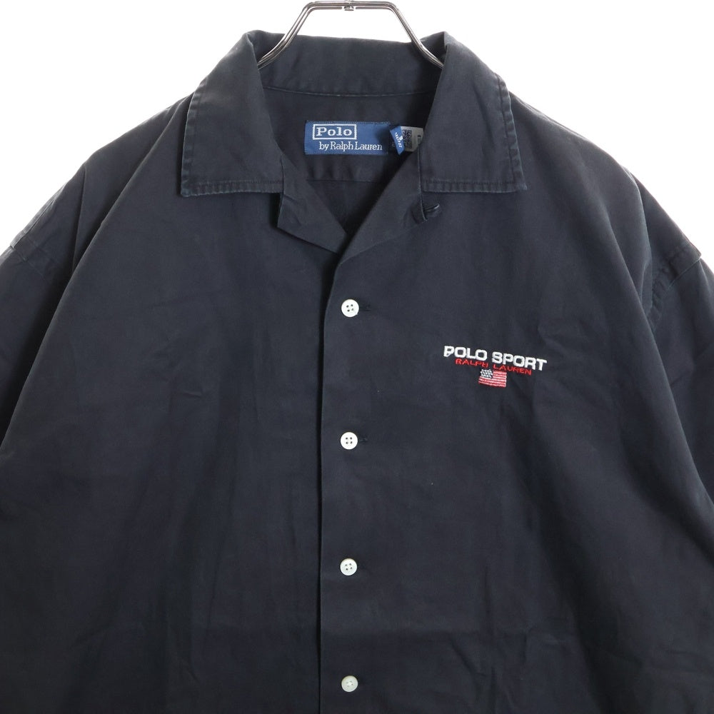 POLO SPORT RALPH LAUREN(ポロスポーツラルフローレン) ロゴ刺繍 半袖ボタンシャツ ネイビー