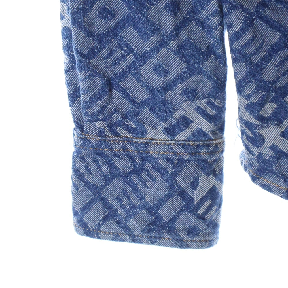 DIESEL(ディーゼル) 総柄 ロゴ ウエスタンデニムシャツ 00SQXS インディゴ