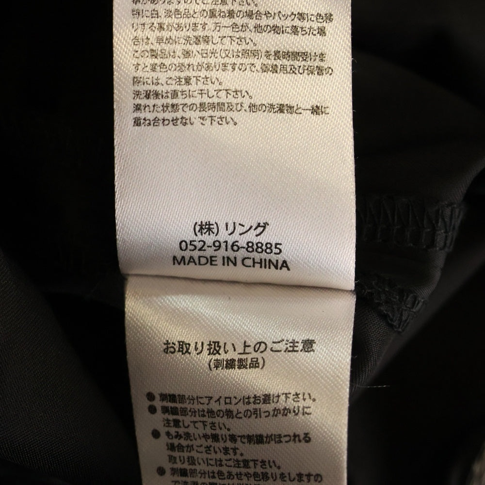 NO BRAND(ノーブランド) RINGS タイガー刺繍 オープンカラーシャツ 半袖シャツ ブラック