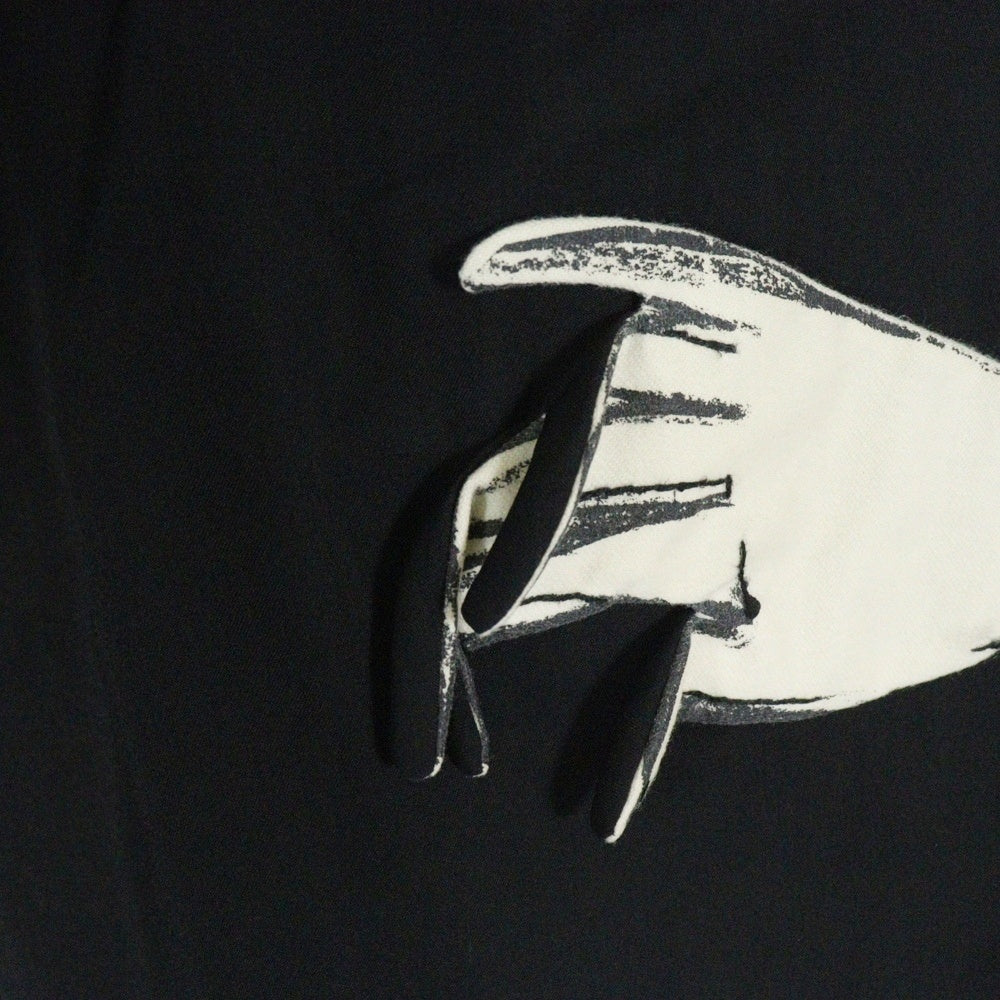 Yohji Yamamoto POUR HOMME(ヨウジヤマモト プールオム) 22SS ×朝倉優佳 ORIGINAL ART MOTIF HAND PATCH TACK PANTS ハンドモチーフ タックパンツ ブラック HG-P70-815