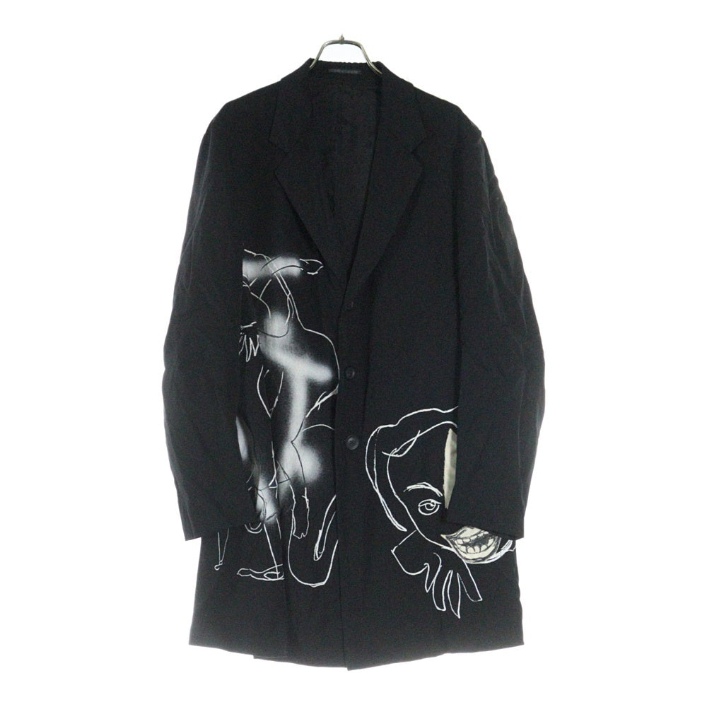 Yohji Yamamoto POUR HOMME(ヨウジヤマモト プールオム) 22SS ×朝倉優佳 ORIGINAL ART MOTIF HAND PATCH TEILORED JACKET ハンドモチーフ テーラードジャケット ブラック HG-J23-814