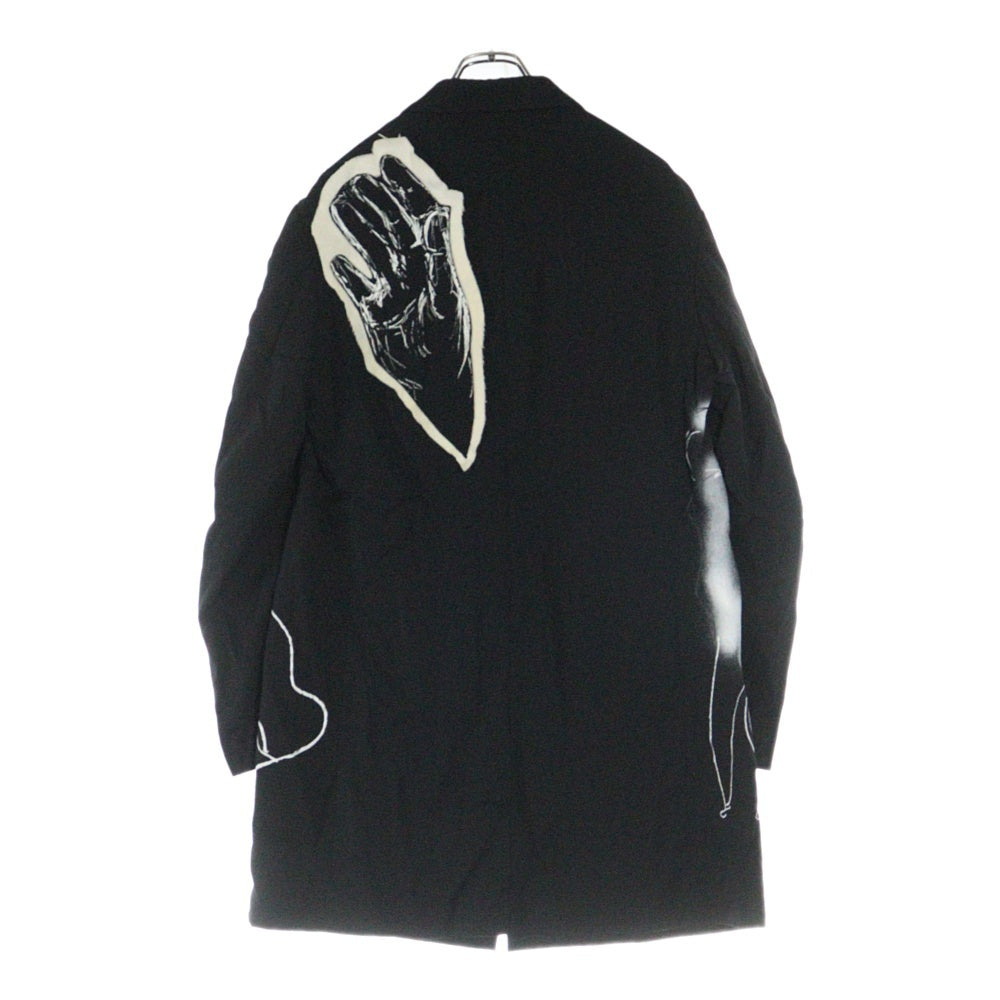 Yohji Yamamoto POUR HOMME(ヨウジヤマモト プールオム) 22SS ×朝倉優佳 ORIGINAL ART MOTIF HAND PATCH TEILORED JACKET ハンドモチーフ テーラードジャケット ブラック HG-J23-814