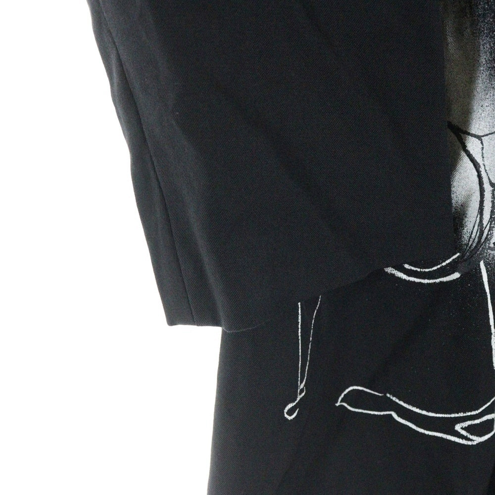Yohji Yamamoto POUR HOMME(ヨウジヤマモト プールオム) 22SS ×朝倉優佳 ORIGINAL ART MOTIF HAND PATCH TEILORED JACKET ハンドモチーフ テーラードジャケット ブラック HG-J23-814