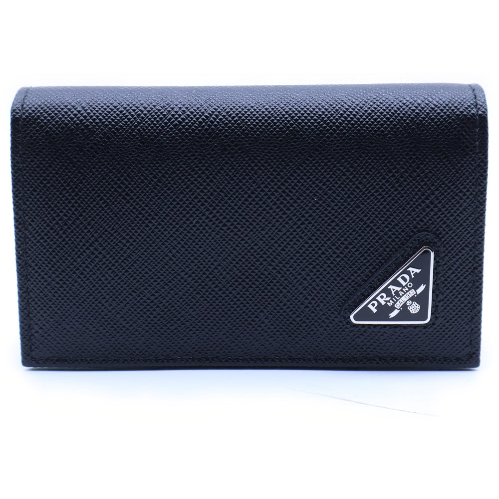PRADA(プラダ) フィアーノ トライアングルロゴプレート レザーコイン カードケース ブラック 2MC122