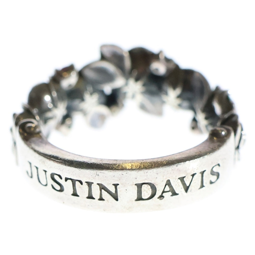 Justin Davis(ジャスティンデイヴィス) Rosarium Ring カラーストーン フラワーモチーフ シルバーリング