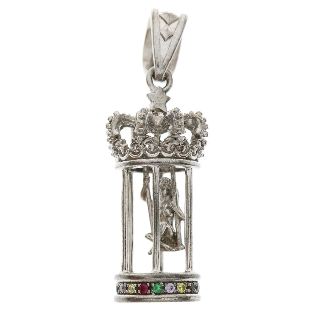 Justin Davis(ジャスティンデイヴィス) Caged Diva Pendant 鳥籠モチーフ カラーストーン ペンダントトップ シルバー