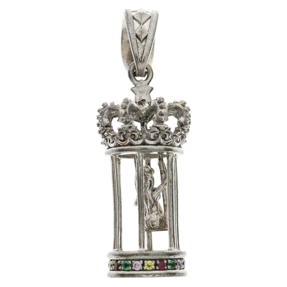 Justin Davis(ジャスティンデイヴィス) Caged Diva Pendant 鳥籠モチーフ カラーストーン ペンダントトップ シルバー