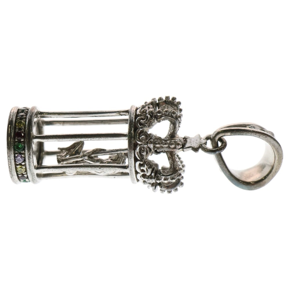 Justin Davis(ジャスティンデイヴィス) Caged Diva Pendant 鳥籠モチーフ カラーストーン ペンダントトップ シルバー