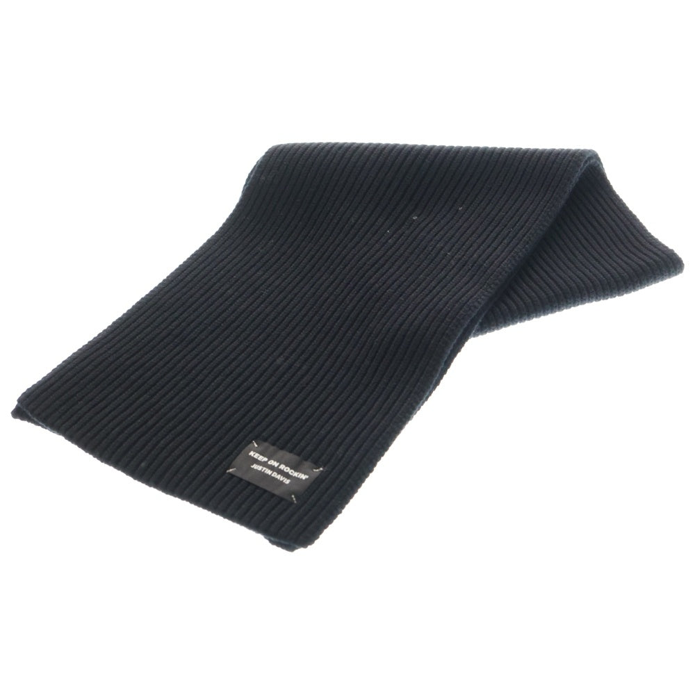 Justin Davis(ジャスティンデイヴィス) ノベルティ ピン付き ニットマフラー ブラック