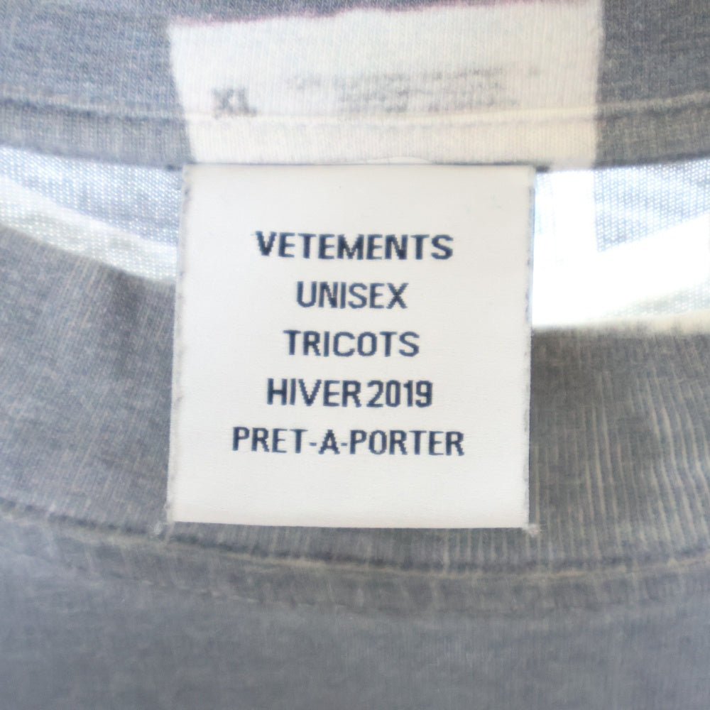 VETEMENTS(ヴェトモン) Demnas Favorite Naughty Angel L/S 転写プリントオーバーサイズロングスリーブTシャツ カットソー UAH19TR327