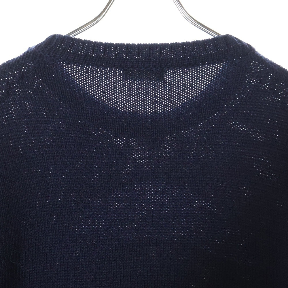 Dior HOMME(ディオールオム) 21SS ×Shawn Stussy SHAWN BULL ロゴ刺繍 ニットセーター ネイビー