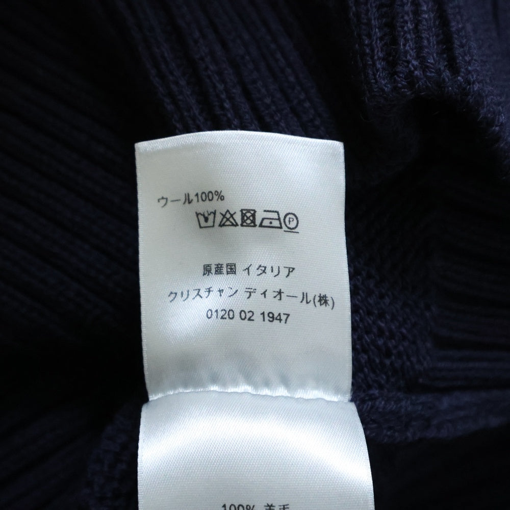 Dior HOMME(ディオールオム) 21SS ×Shawn Stussy SHAWN BULL ロゴ刺繍 ニットセーター ネイビー