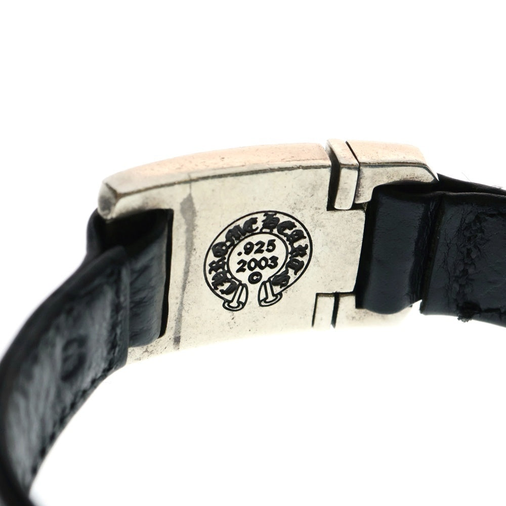CHROME HEARTS(クロムハーツ) HARNESS CLASP ハーネスクラスプ レザーブレスレット ブラック/シルバー