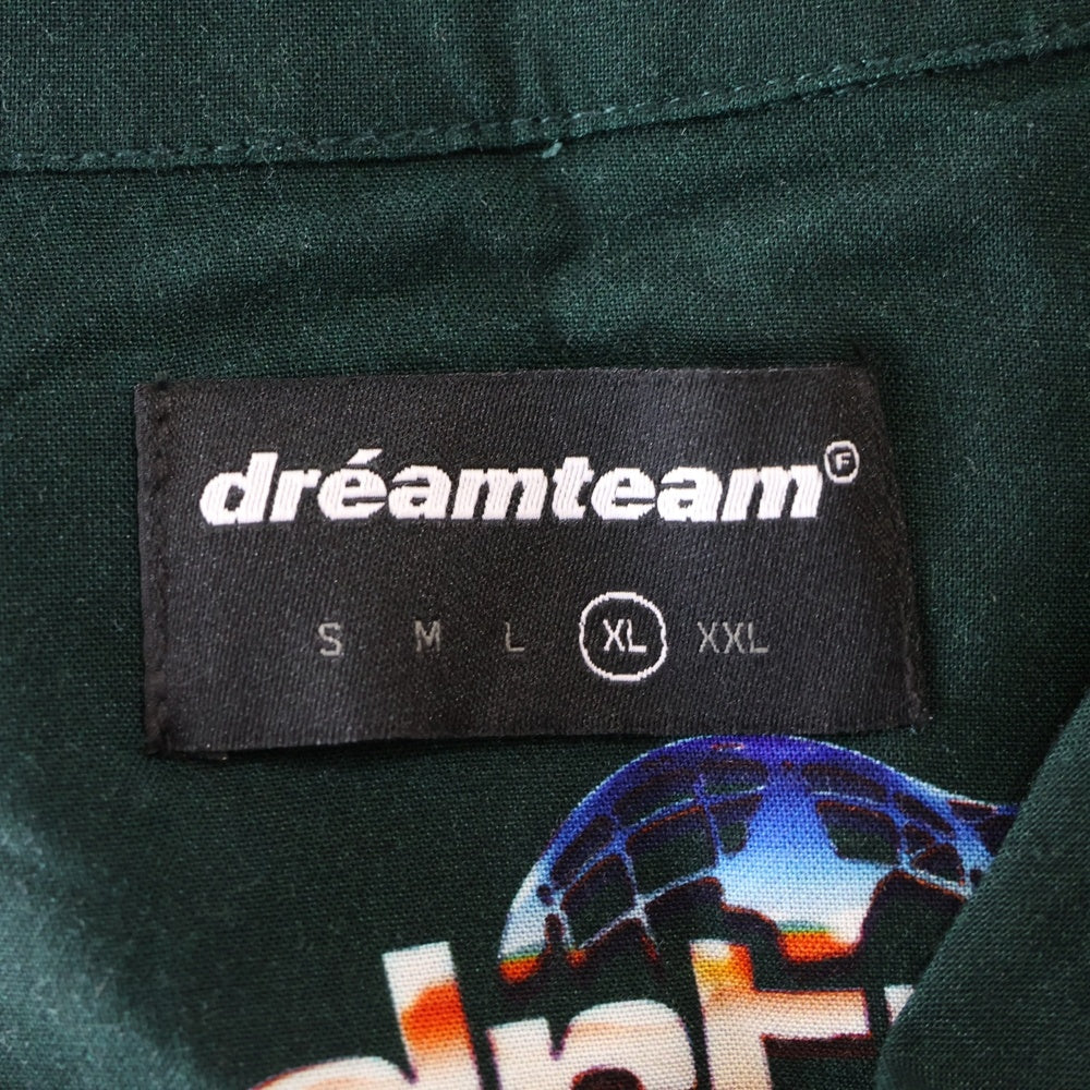 NO BRAND(ノーブランド) DREAMTEAM 半袖レーヨンシャツ グリーン