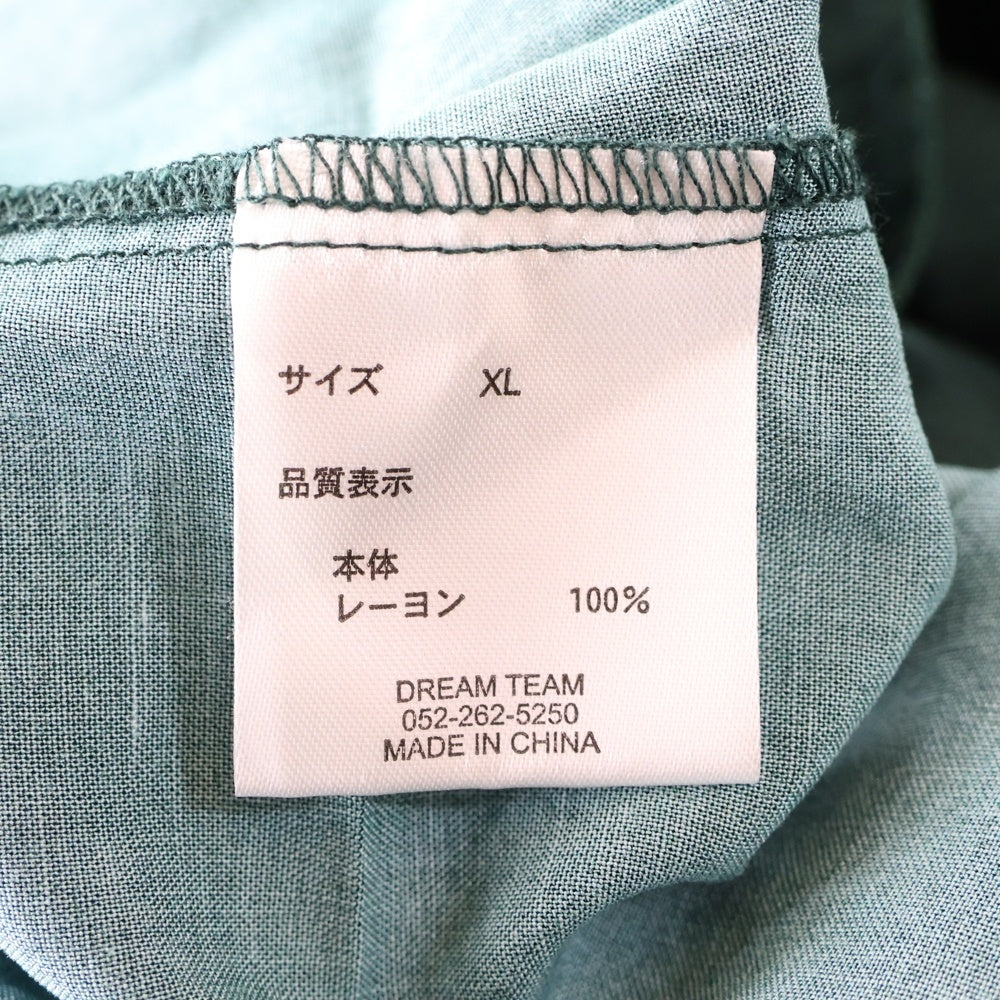 NO BRAND(ノーブランド) DREAMTEAM 半袖レーヨンシャツ グリーン