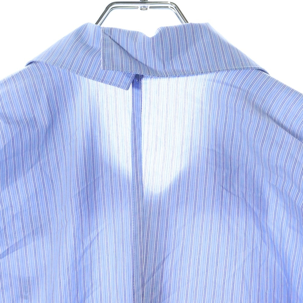 Yohji Yamamoto(ヨウジヤマモト) 17AW You Snitch L/S STRIPE SHIRT プリント ストライプ 長袖ロングシャツ ブルー HK-B31-021