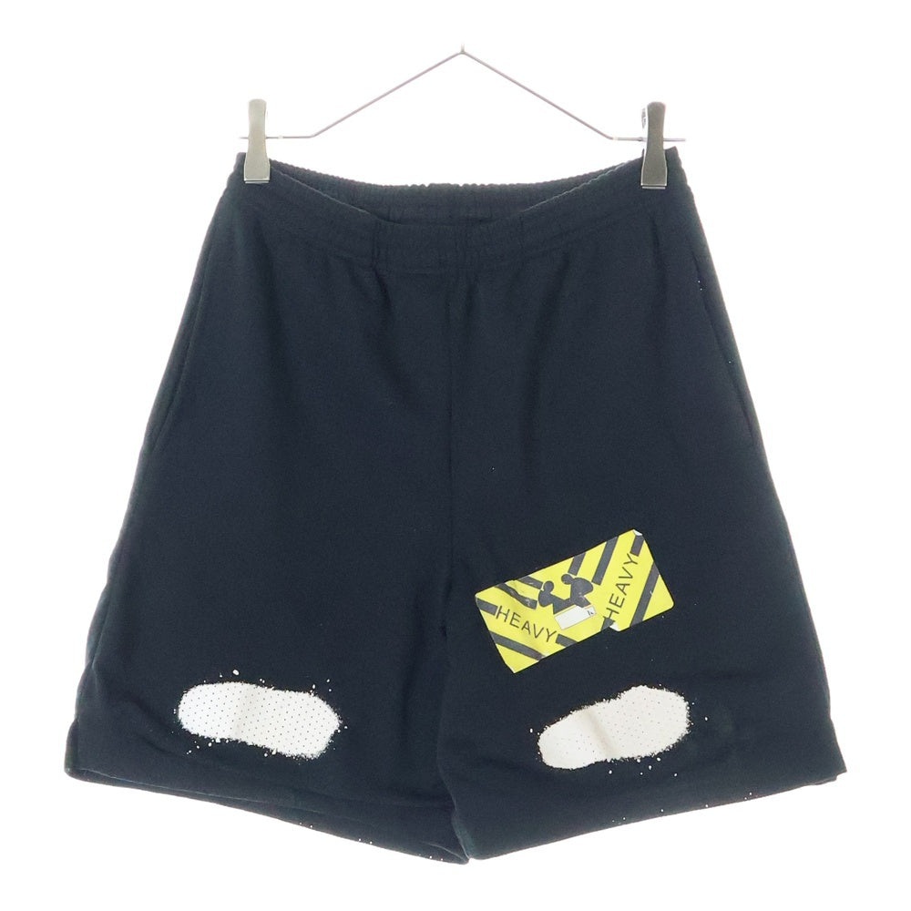 OFF-WHITE(オフホワイト) 17SS DIAG SPRAY MESH SHORTS スプレーデザイン メッシュハーフパンツ ブラック