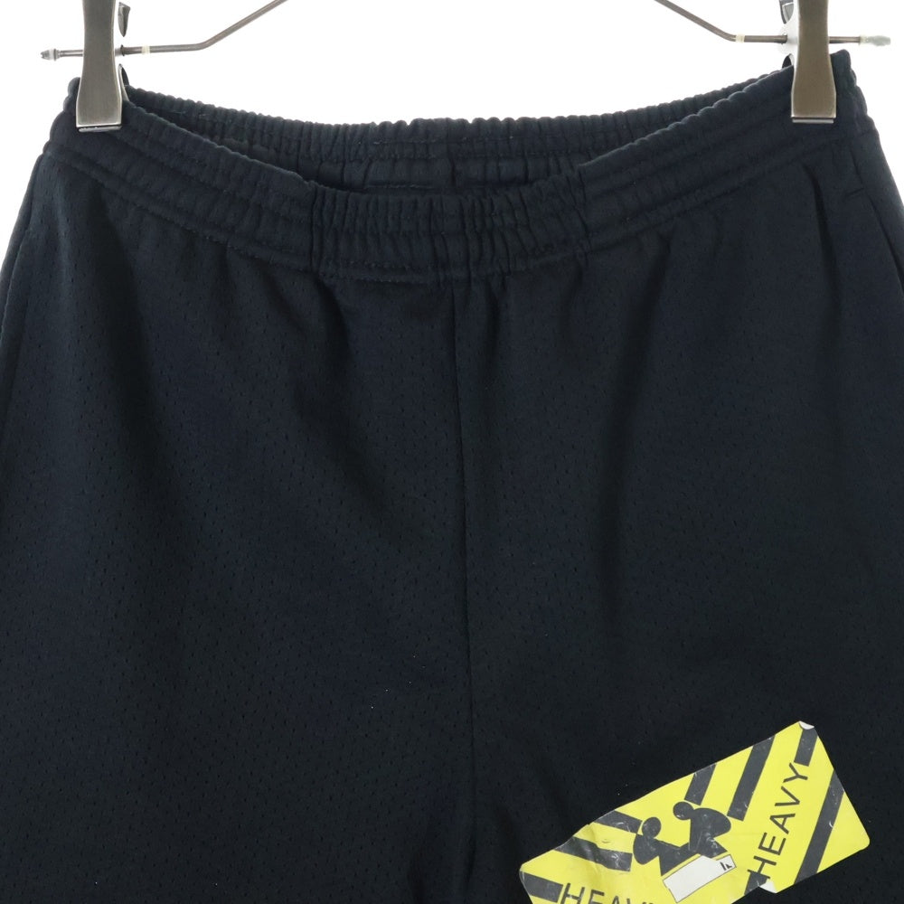 OFF-WHITE(オフホワイト) 17SS DIAG SPRAY MESH SHORTS スプレーデザイン メッシュハーフパンツ ブラック