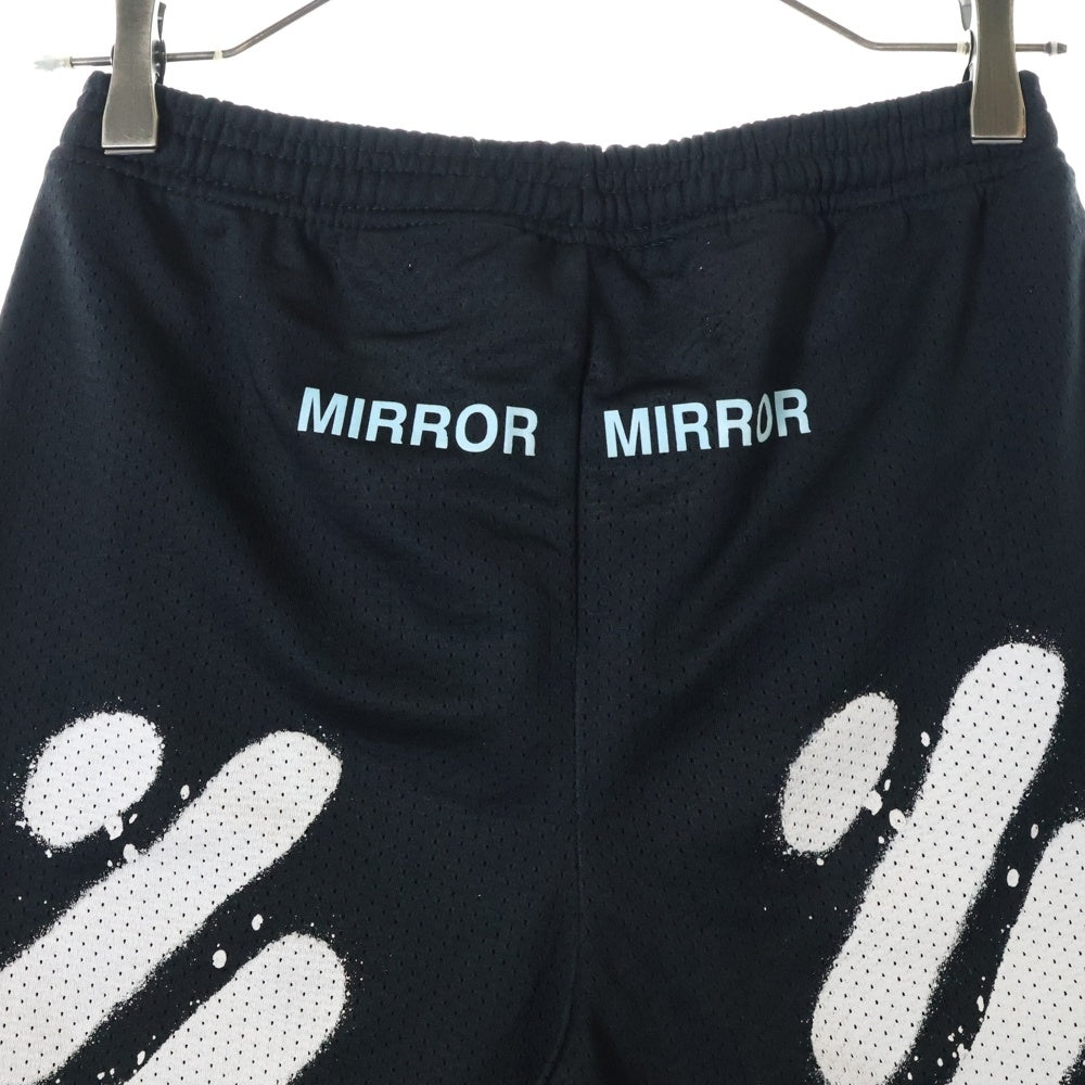OFF-WHITE(オフホワイト) 17SS DIAG SPRAY MESH SHORTS スプレーデザイン メッシュハーフパンツ ブラック