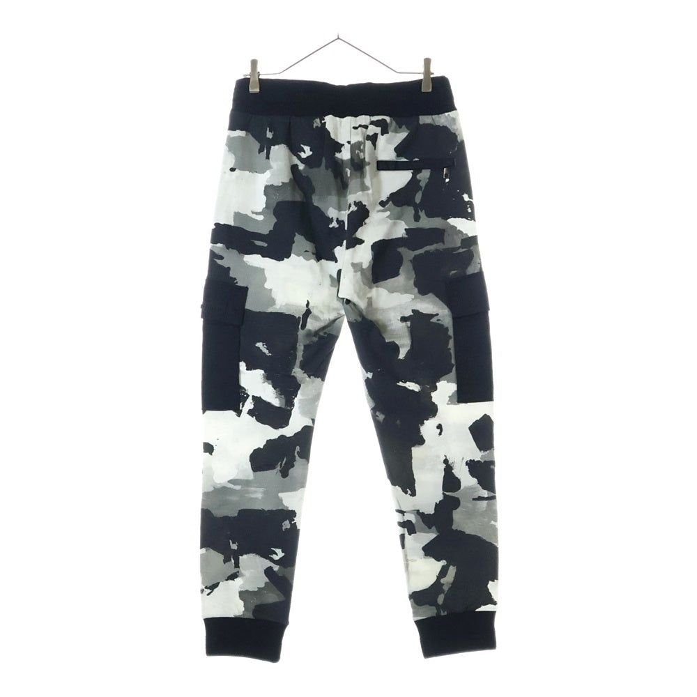 DOLCE & GABBANA(ドルチェアンドガッバーナ) カモフラ総柄 ロゴプリント カーゴスウェットパンツ グレー HS7ES