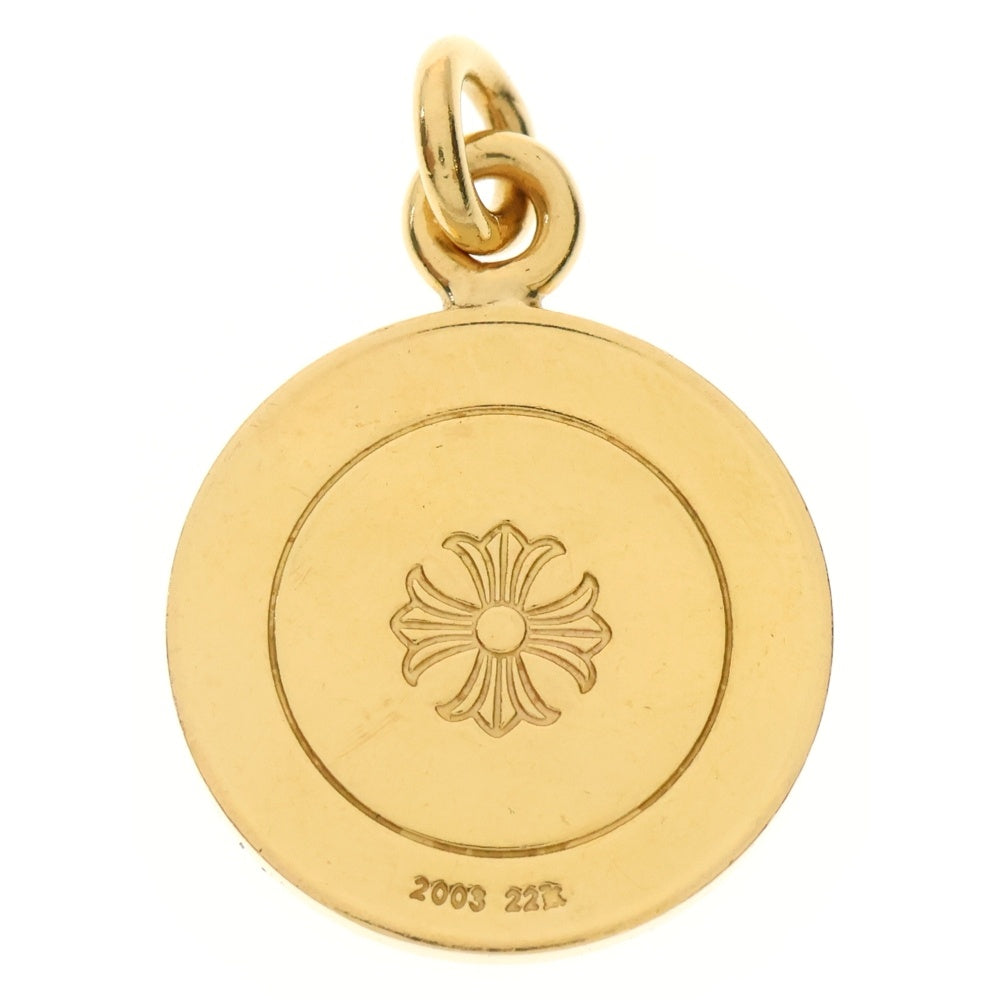 CHROME HEARTS(クロムハーツ) 22K CHRM ANGL MDL エンジェルメダルチャーム V2 ゴールドネックレストップ ゴールド