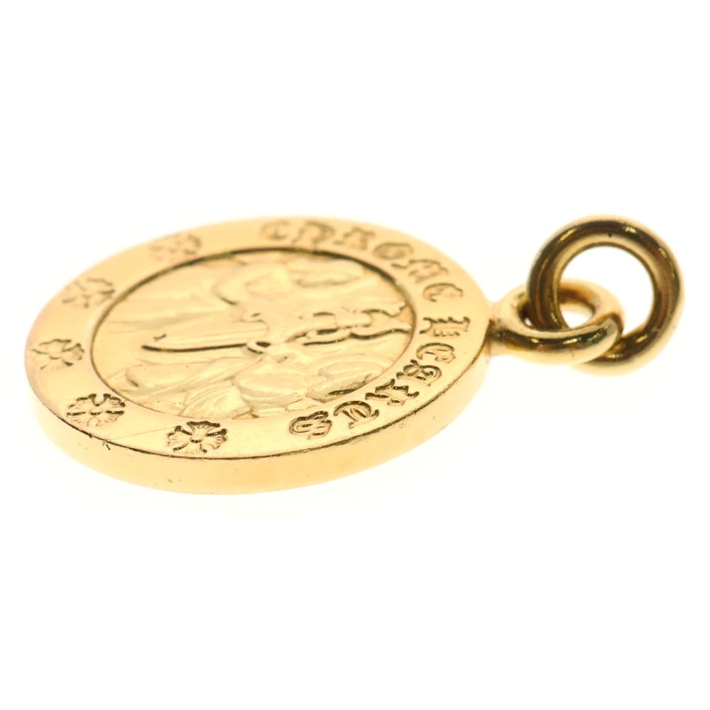 CHROME HEARTS(クロムハーツ) 22K CHRM ANGL MDL エンジェルメダルチャーム V2 ゴールドネックレストップ ゴールド