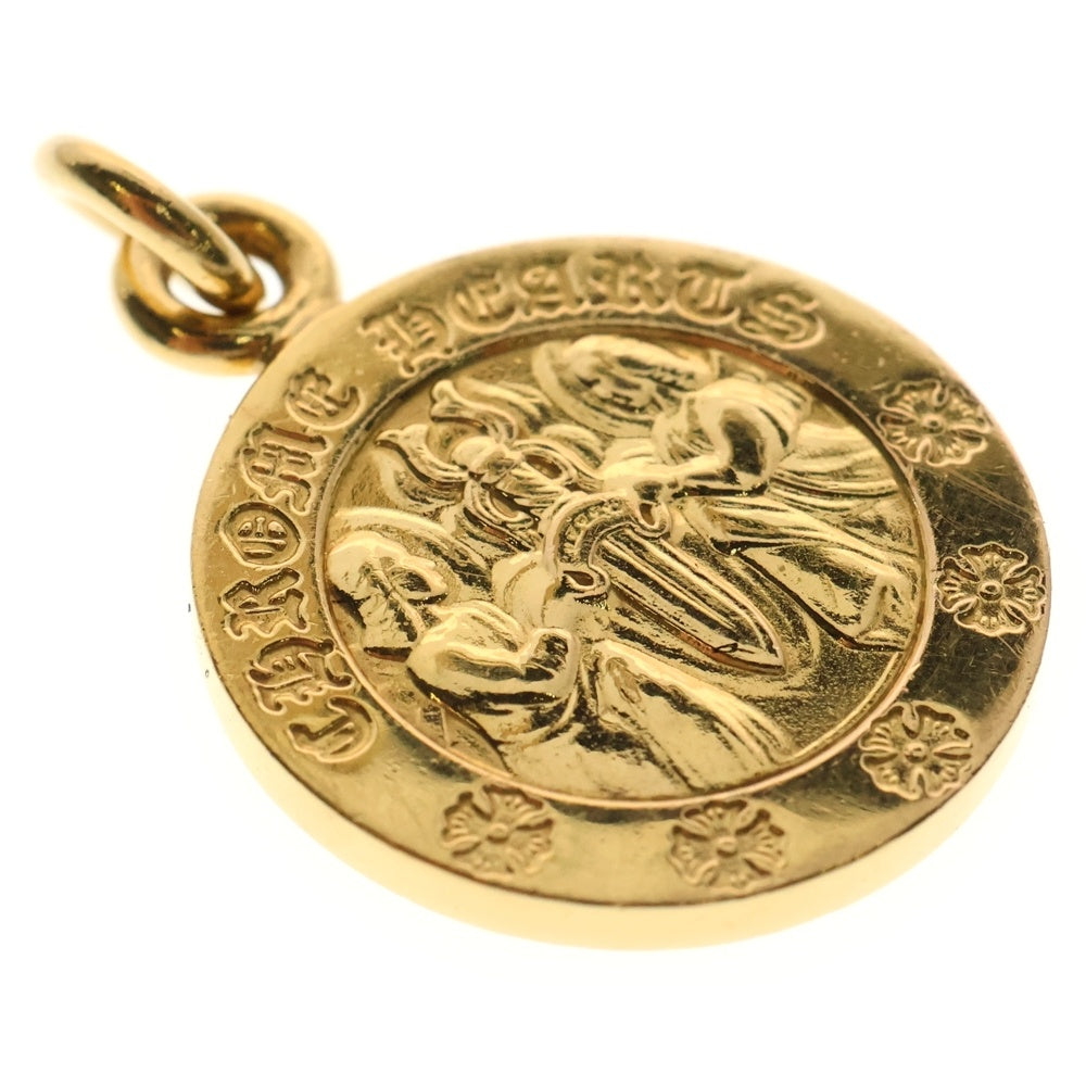 CHROME HEARTS(クロムハーツ) 22K CHRM ANGL MDL エンジェルメダルチャーム V2 ゴールドネックレストップ ゴールド